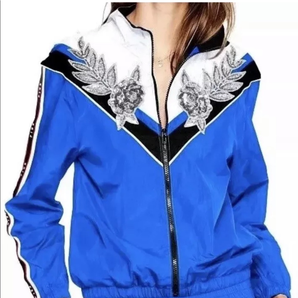 Victoria's Secret Pink Bling Roses Full Zip Anorak
